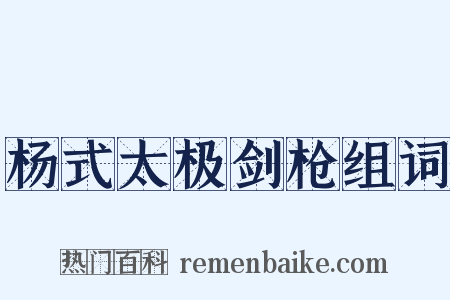 杨式太极剑枪组词是什么意思的图片